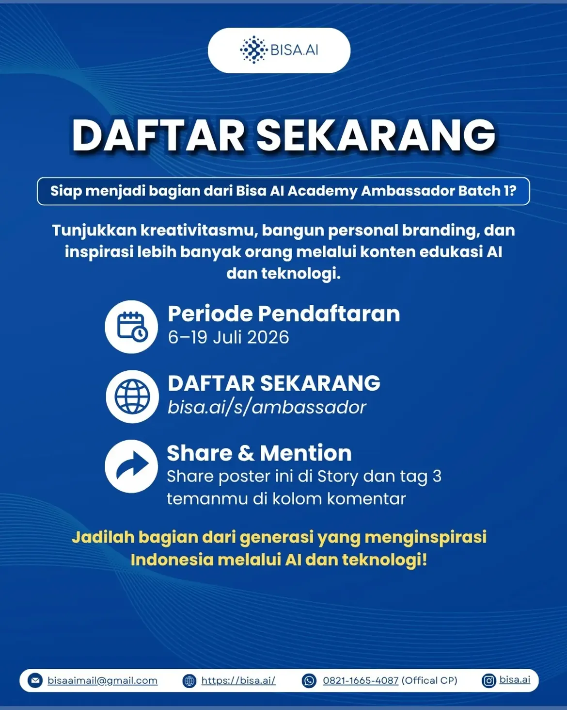 OPEN RECRUITMENT: BISA AI ACADEMY AMBASSADOR BATCH 1 - Image 9