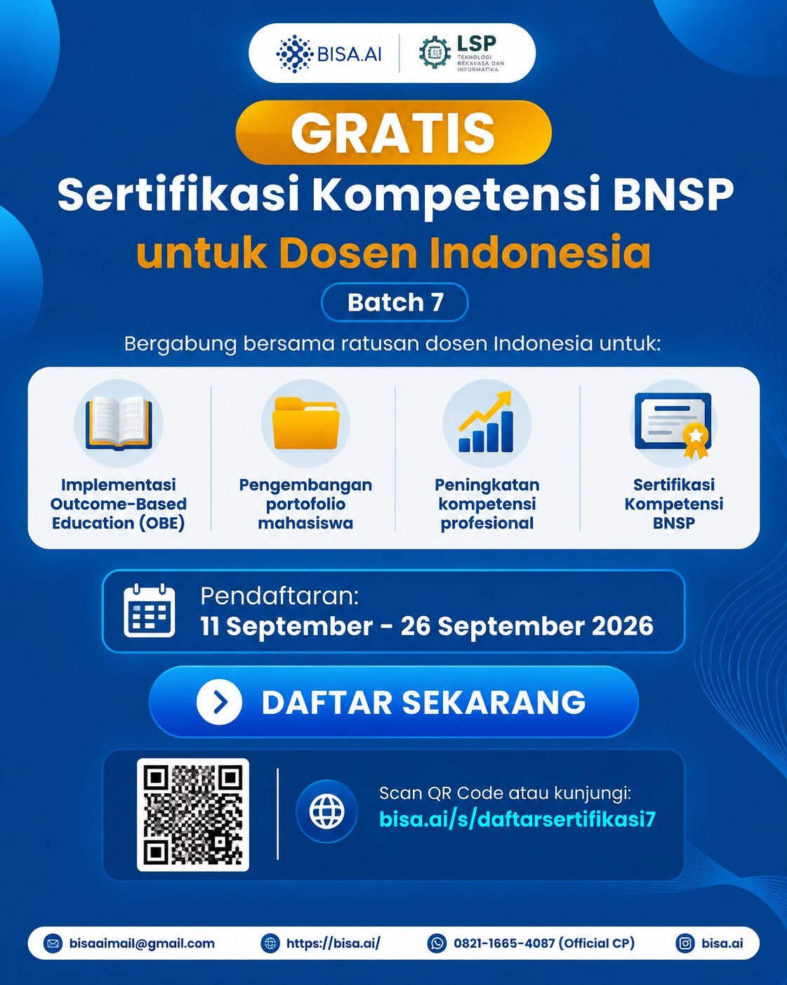 GRATIS! Sertifikasi Kompetensi BNSP untuk Dosen Indonesia - Image 8