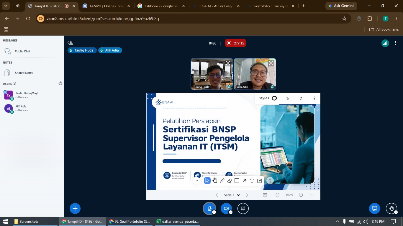 Training Sertifikasi BNSP Supervisor Pengelola Layanan IT Bursa Efek Indonesia