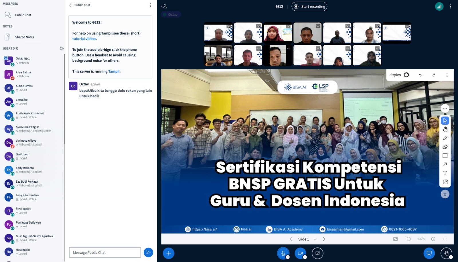 Sosialisasi Program Sertifikasi Kompetensi BNSP Gratis untuk Guru dan Dosen Indonesia Bisa AI x LSP TRI