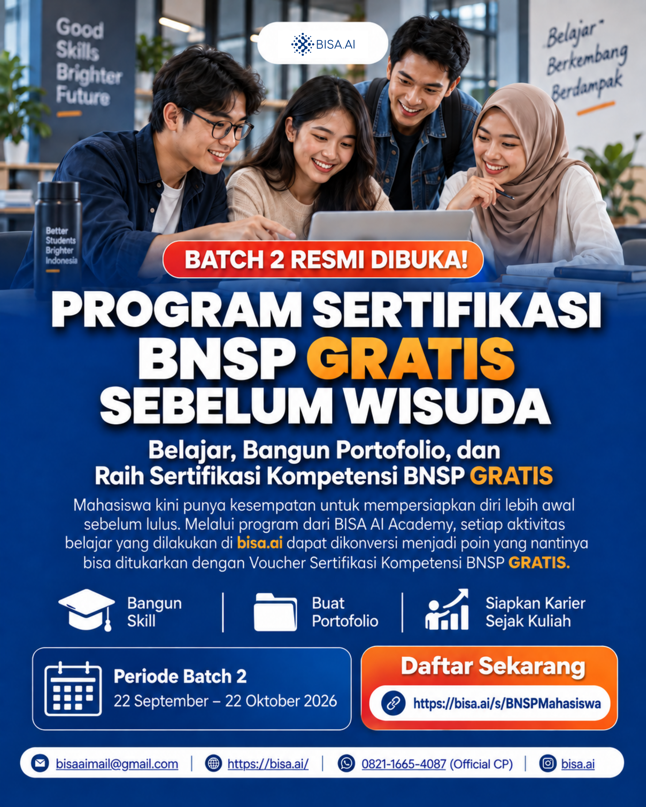 PROGRAM SERTIFIKASI BNSP GRATIS SEBELUM WISUDA Batch 2