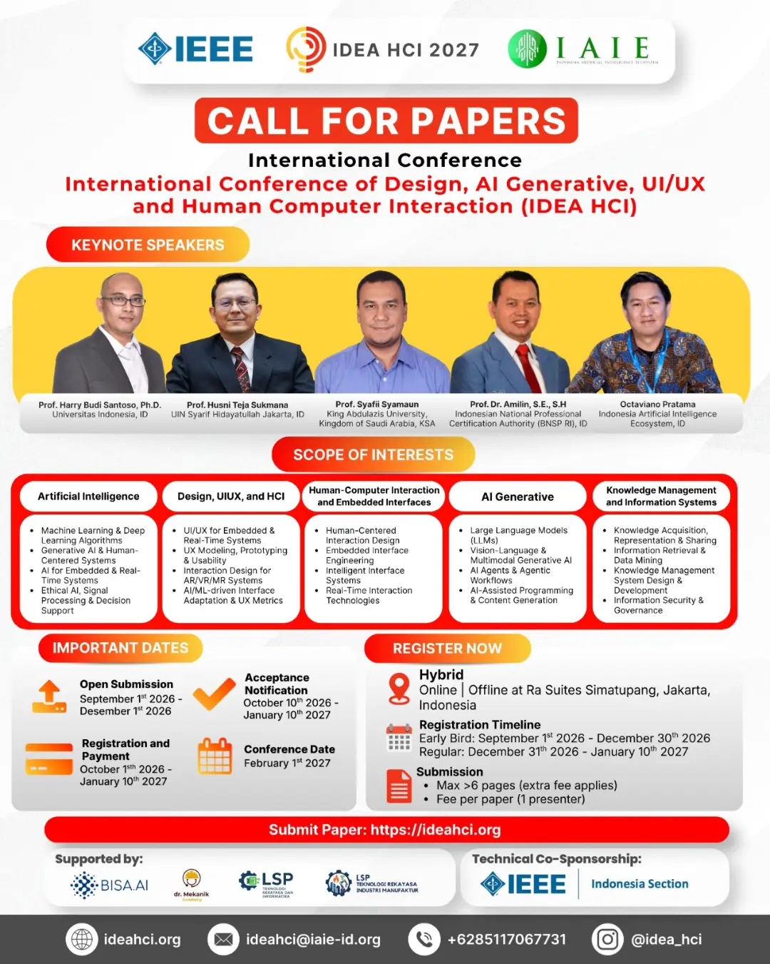 Call for Papers — IDEA HCI 2027 International Conference
