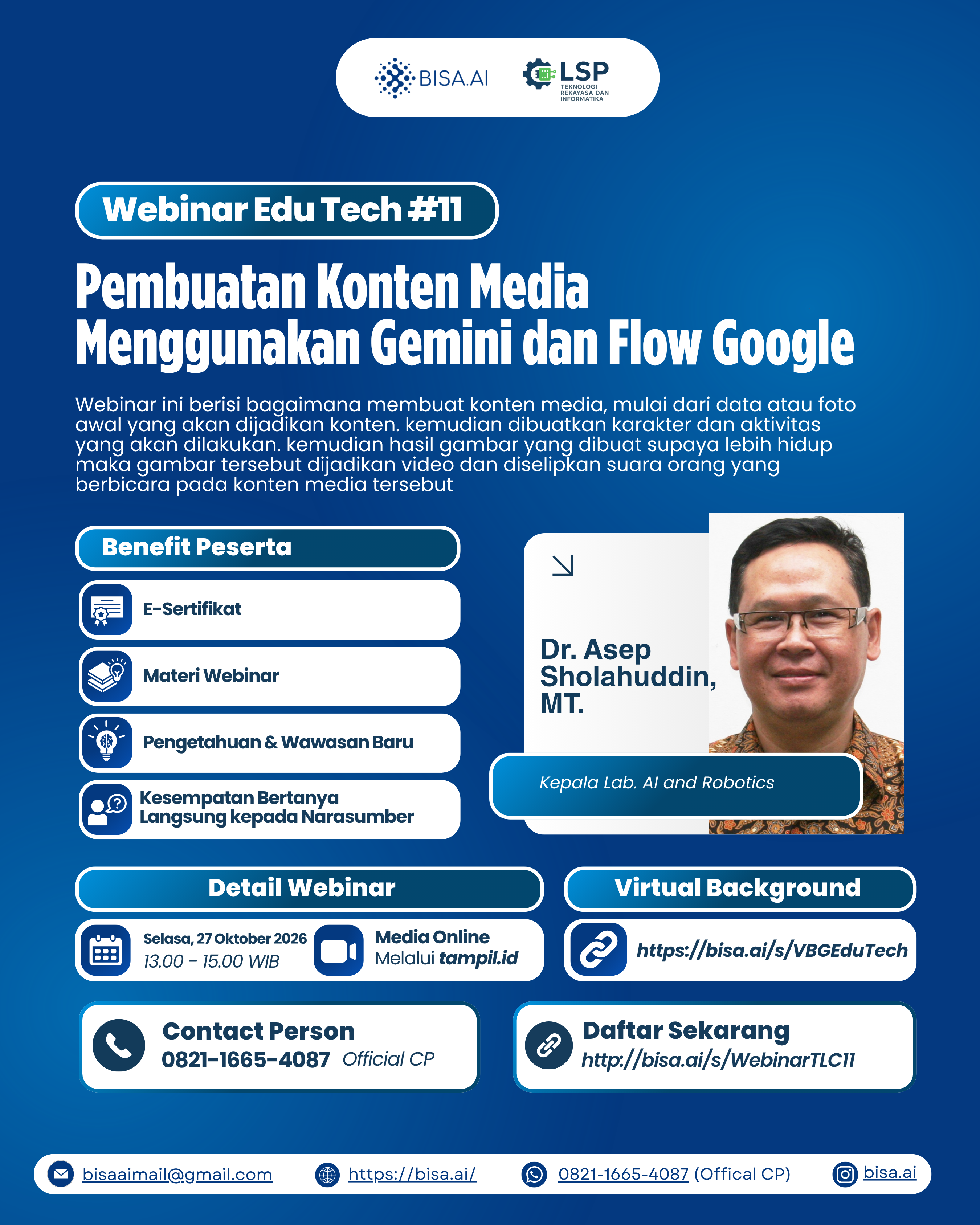 Webinar EduTech 11 Bahas Pembuatan Konten Media Menggunakan Gemini dan Google Flow