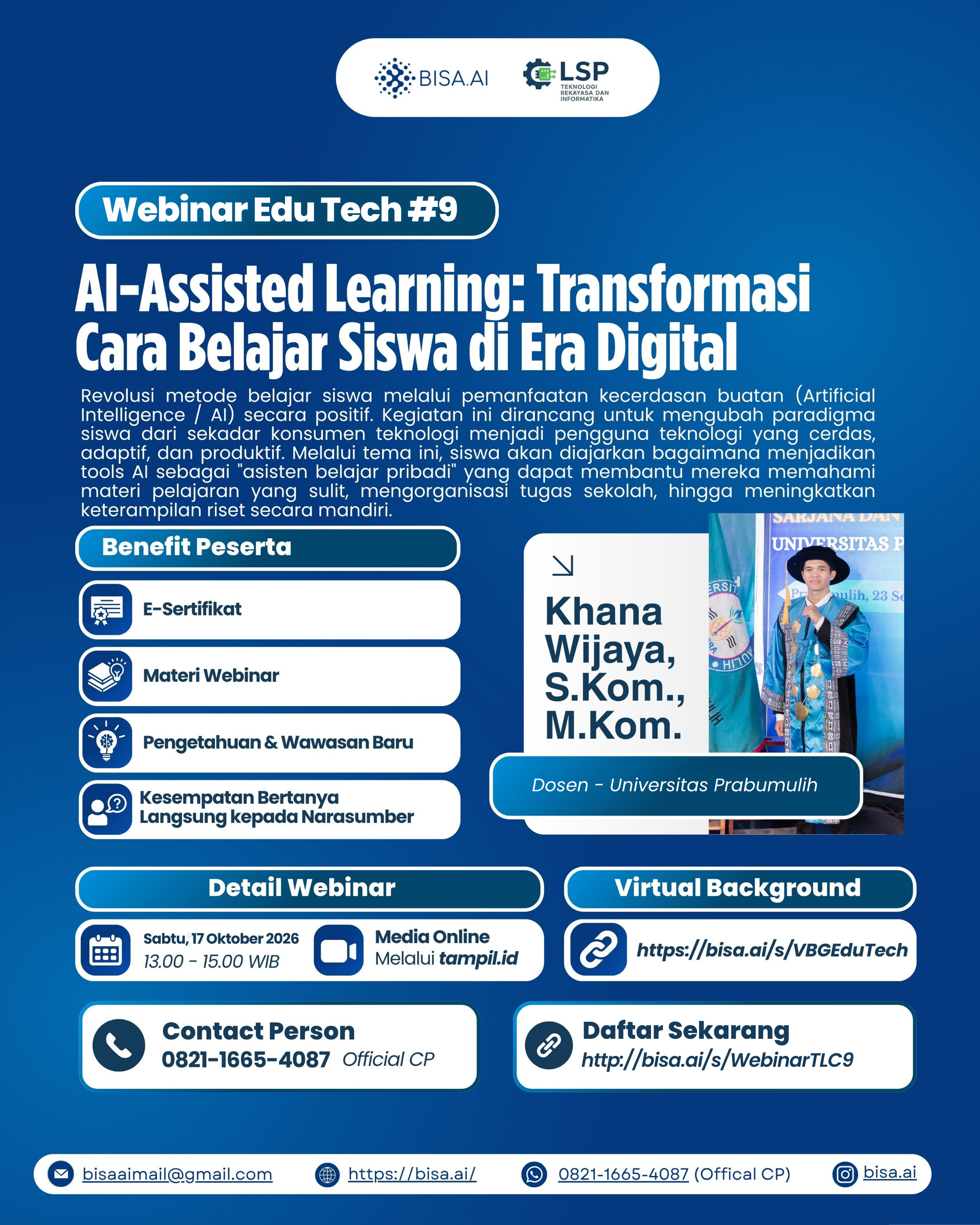 Webinar EduTech 9 Angkat Pemanfaatan AI untuk Mendukung Pembelajaran Siswa di Era Digital