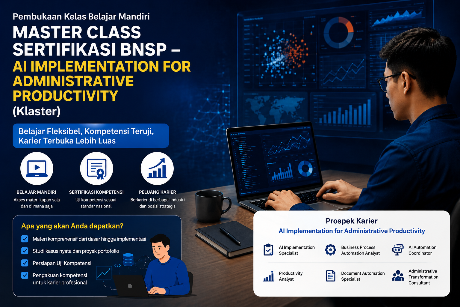 BISA AI Academy Resmi Membuka Kelas Belajar Mandiri Master Class BNSP AI Implementation for Administrative ProductivityBerkolaborasi dengan LSP Teknologi Rekayasa dan Informatika