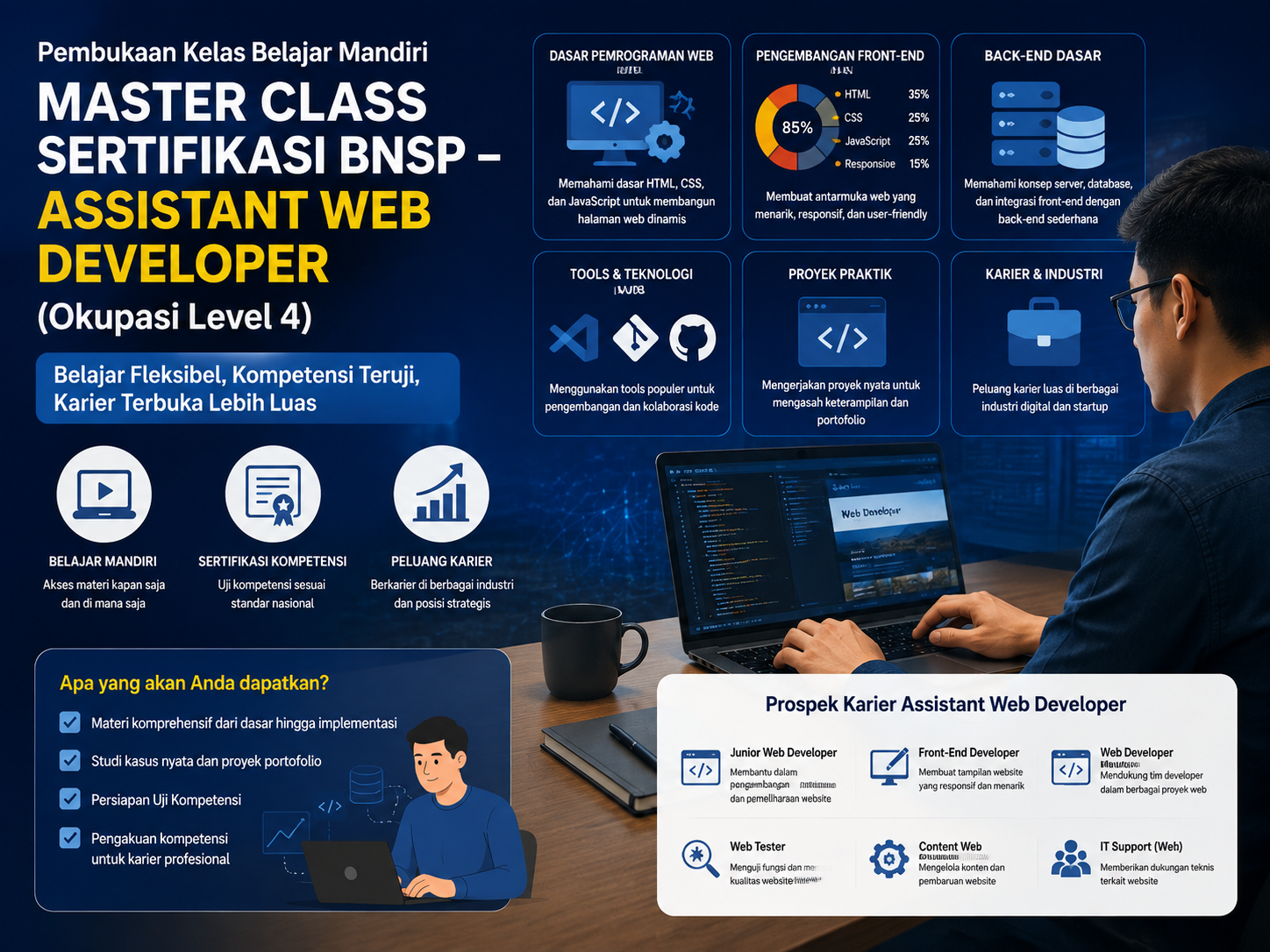 BISA AI Academy Resmi Membuka Kelas Belajar Mandiri Master Class BNSP Assistant Web Developer Berkolaborasi dengan LSP Teknologi Rekayasa dan Informatika