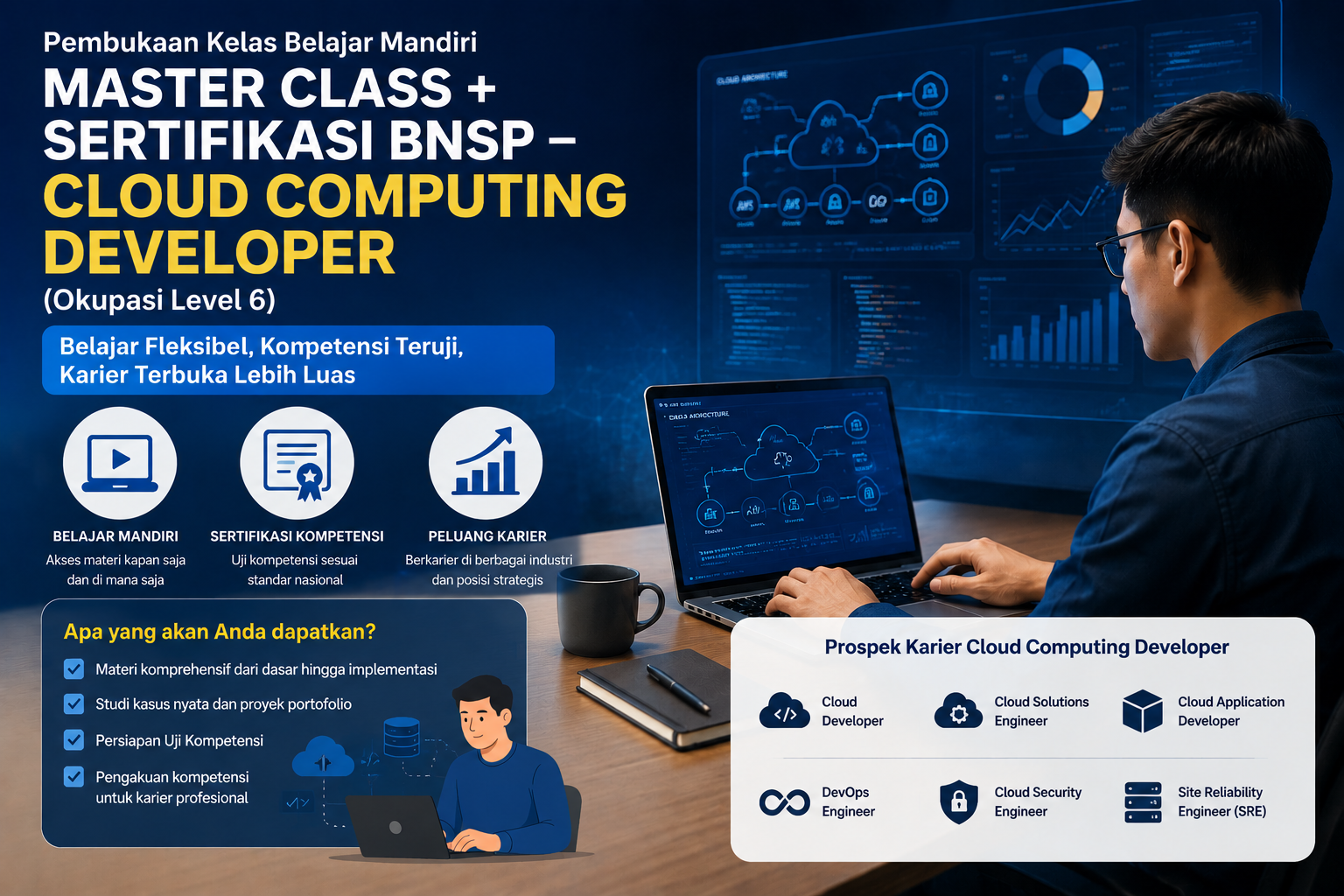 BISA AI Academy Resmi Membuka Kelas Belajar Mandiri Master Class BNSP Cloud Computing Developer Berkolaborasi dengan LSP Teknologi Rekayasa dan Informatika
