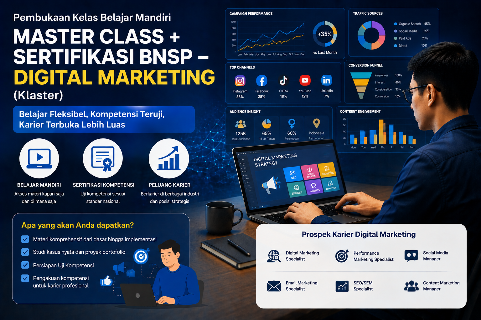 BISA AI Academy Resmi Membuka Kelas Belajar Mandiri Master Class BNSP Digital Marketing Berkolaborasi dengan LSP Teknologi Rekayasa dan Informatika