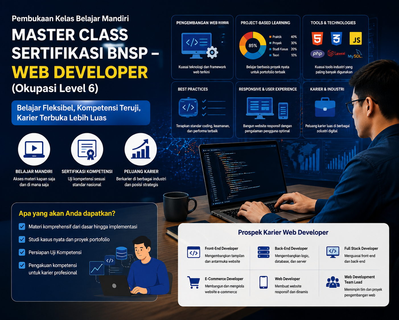 BISA AI Academy Resmi Membuka Kelas Belajar Mandiri Master Class BNSP Web Developer Berkolaborasi dengan LSP Teknologi Rekayasa dan Informatika