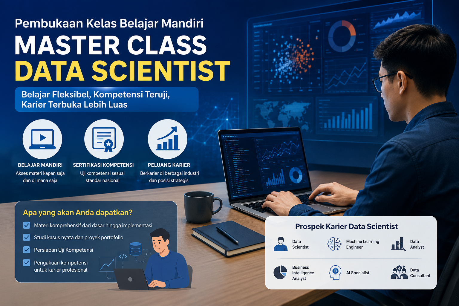 BISA AI Academy Resmi Membuka Kelas Belajar Mandiri Master Class BNSP Data Scientist Berkolaborasi dengan LSP Teknologi Rekayasa dan Informatika